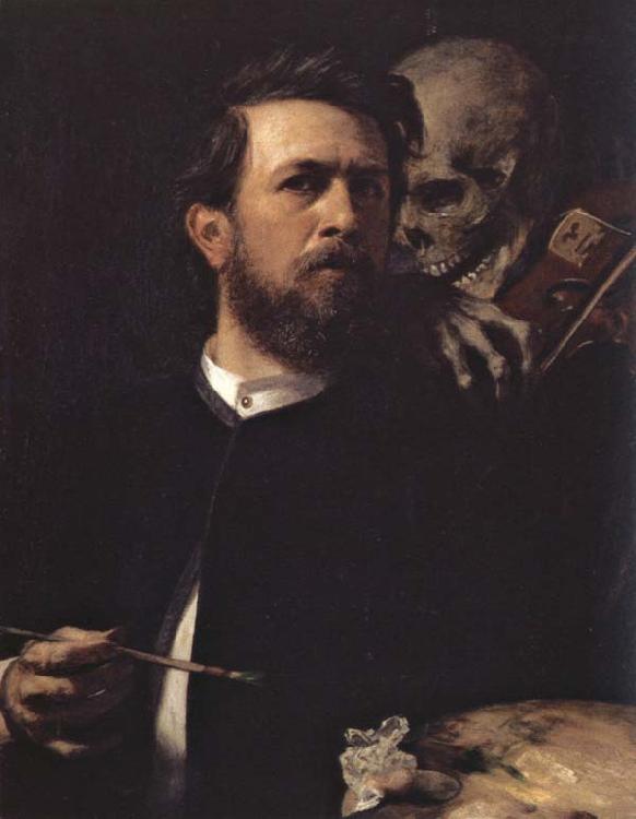 Arnold Bocklin Self-Portrait with Death Playing the Violin